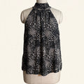 Joie Black & White Abstract Print Sleeveless Top - Size L