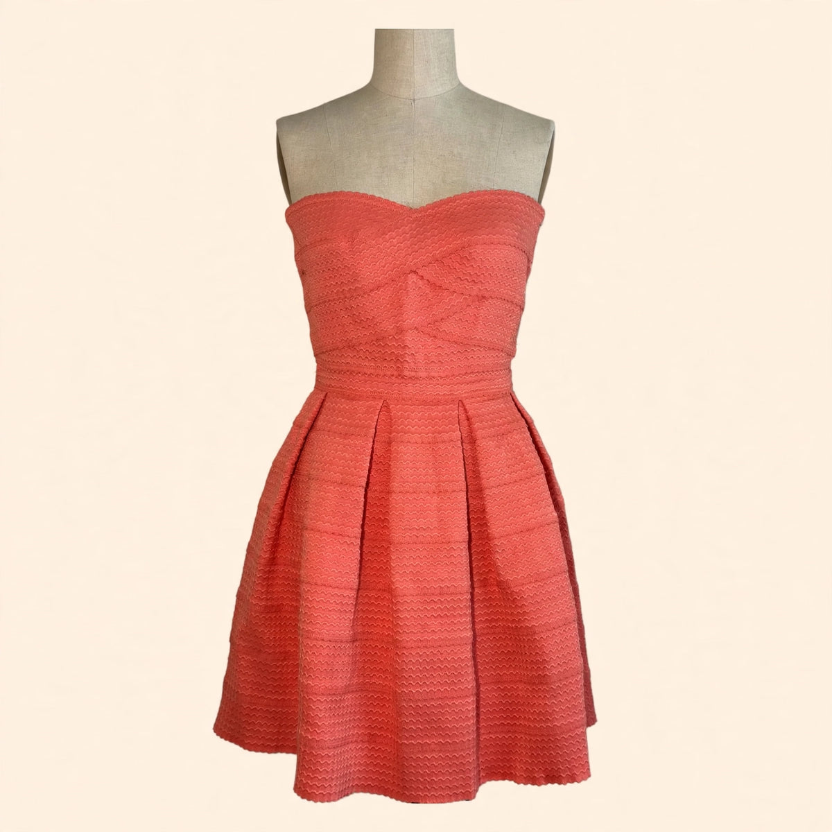 Jun & Ivy Coral Strapless Dress - Size M