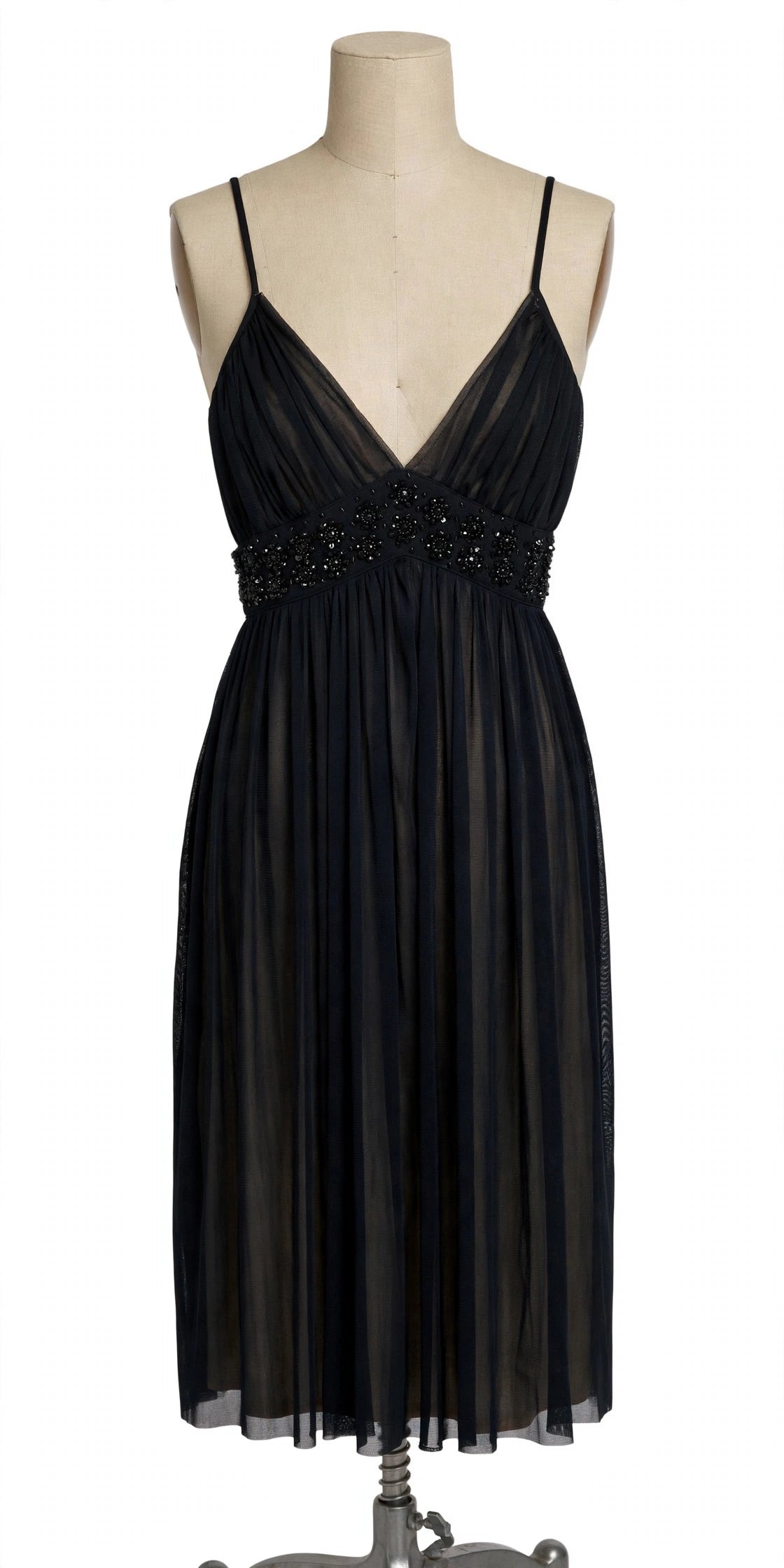 Michael Michael Kors Black Beaded Mesh Dress - Size 6