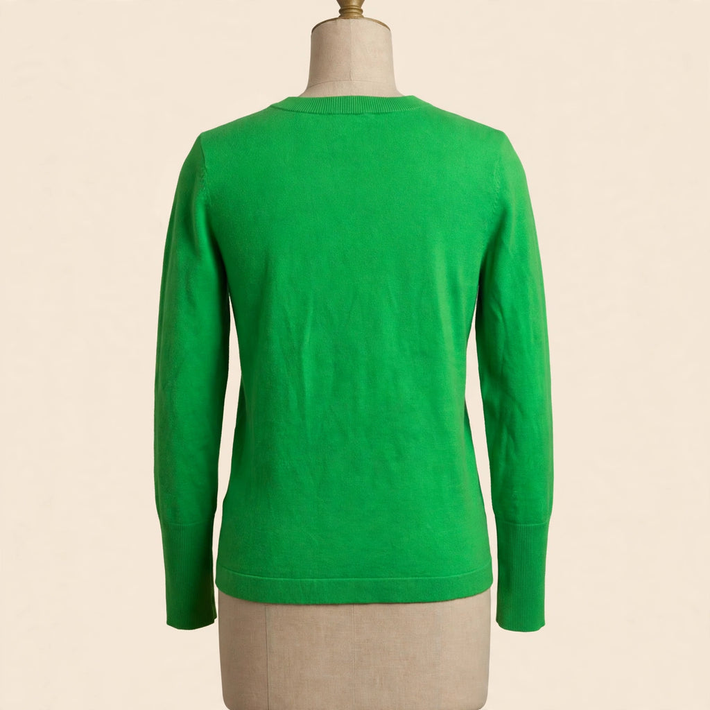 Lilly Pulitzer Kelly Green Jeweled Button Shoulder Sweater - Size M