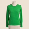 Lilly Pulitzer Kelly Green Jeweled Button Shoulder Sweater - Size M