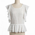 Liverpool White Ruffle Tiered Top - Size XS