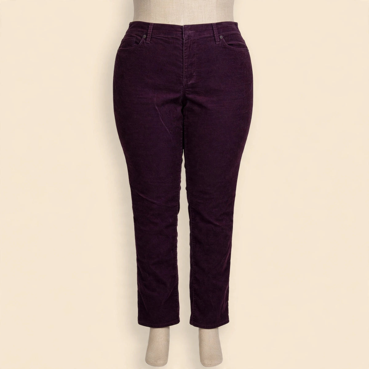 LOFT Modern Straight Corduroy Pants Plum Size 14