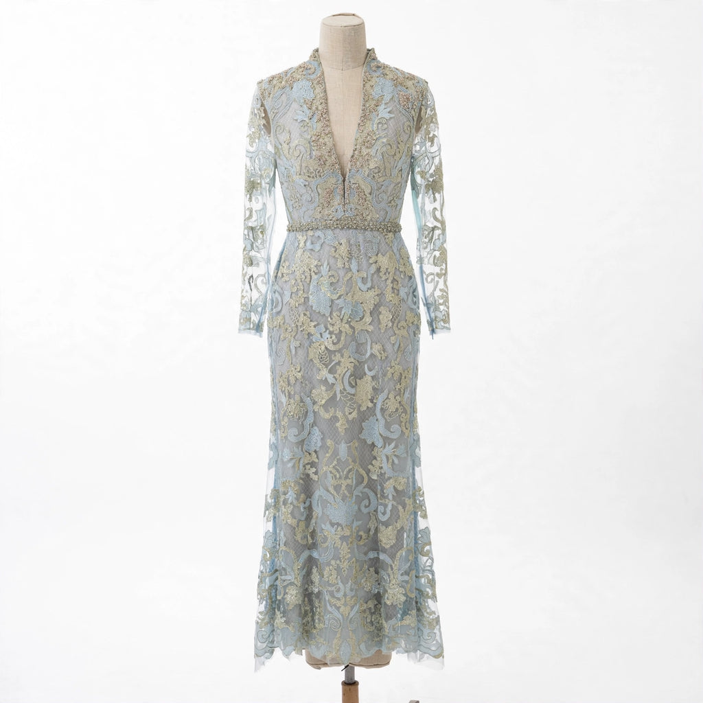 On a dress form