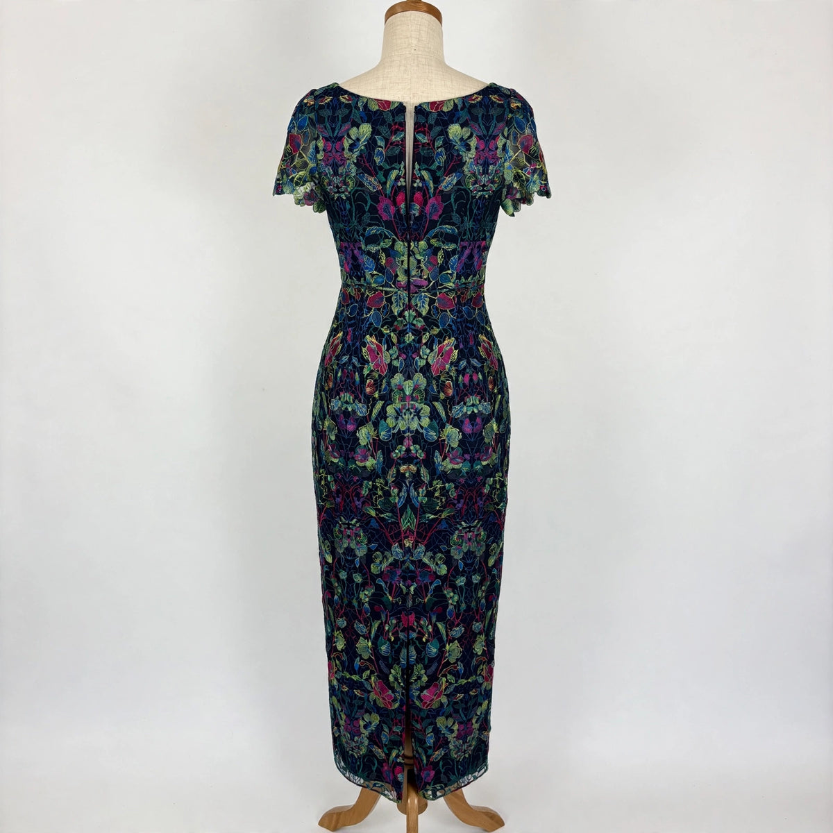 On a dress form