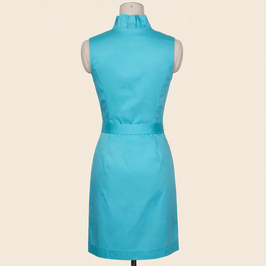 Elizabeth McKay Turquoise Ruffle Wrap Dress - Size 10