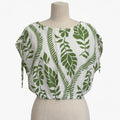 Mellóday Green & White Leaf Print Cropped Top - Size S