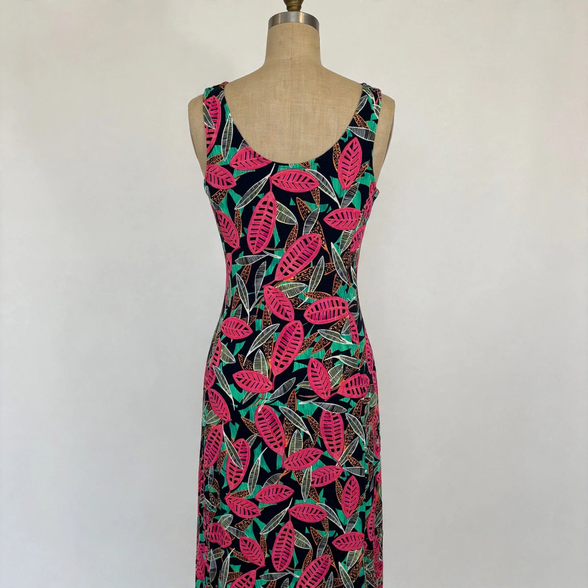 On a dress form