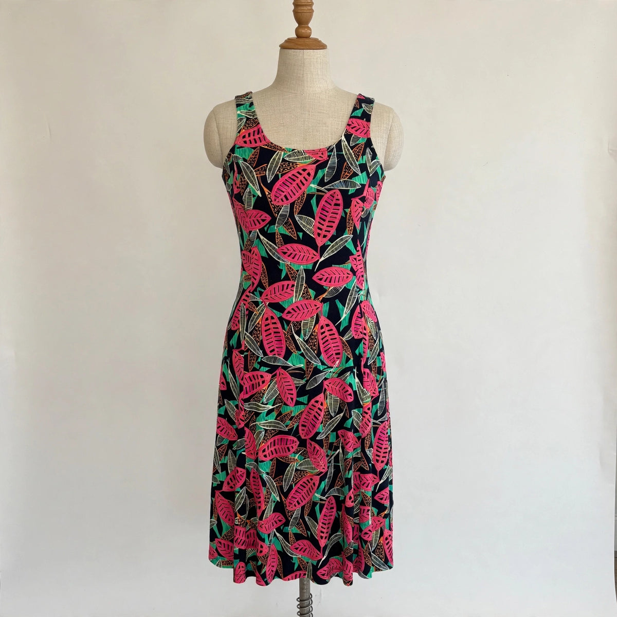 On a dress form
