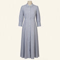 Pomander Place Blue Stripe Button-Front Maxi Shirtdress - Size M