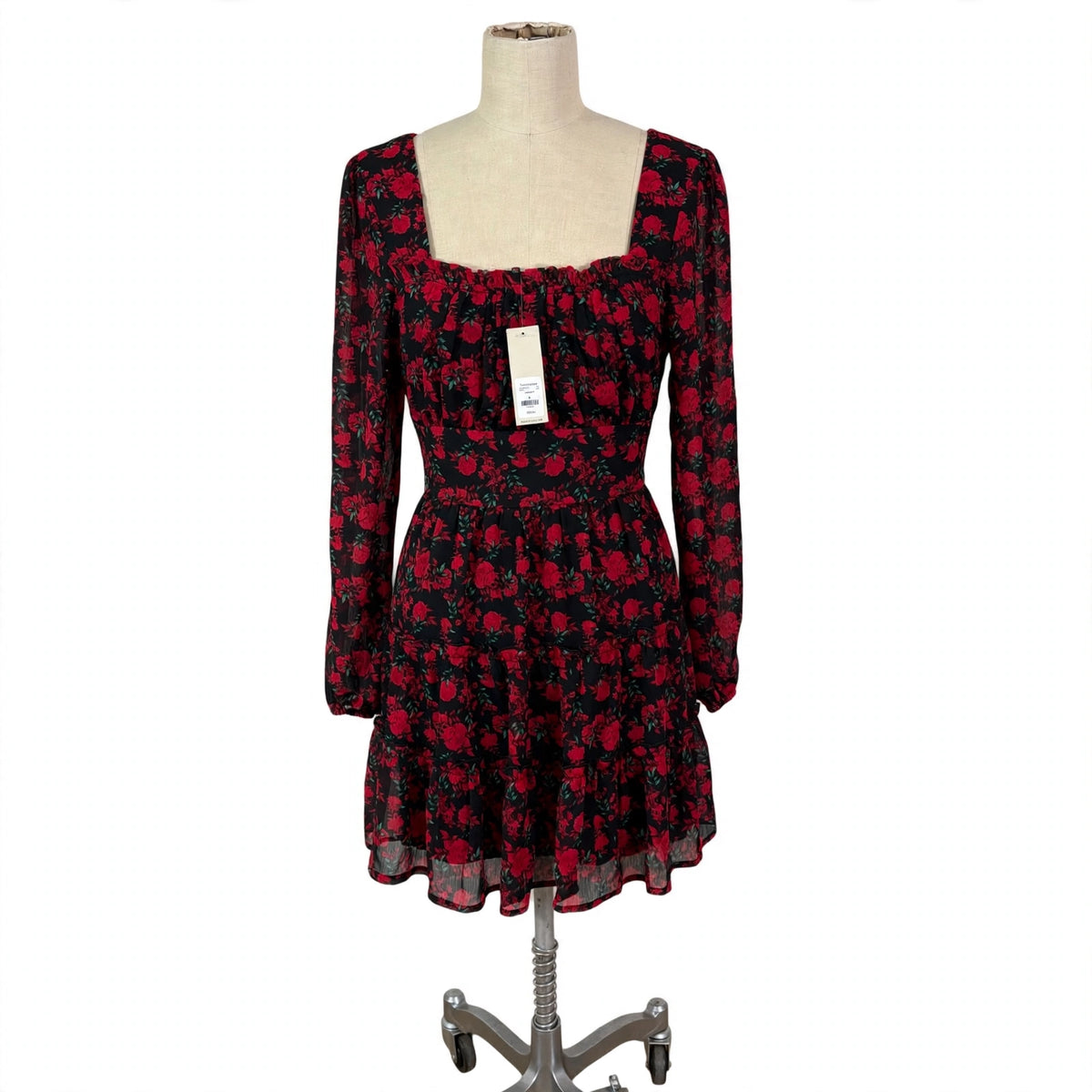 On a dress form