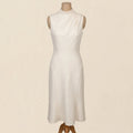 Shoshanna Ivory Sleeveless Draped Mock Neck Midi Dress - Size 10