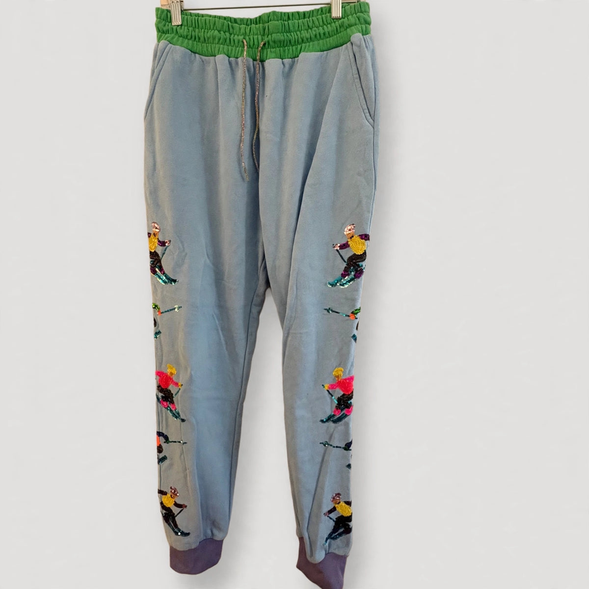 Queen of Sparkles Sequin Skier Sweatsuit Set - Hoodie and Joggers Size L