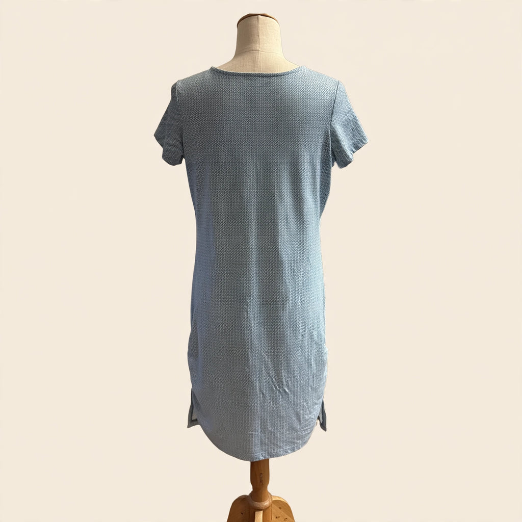 Southern Tide Aqua Herringbone Ruched Side Dress - Size XS