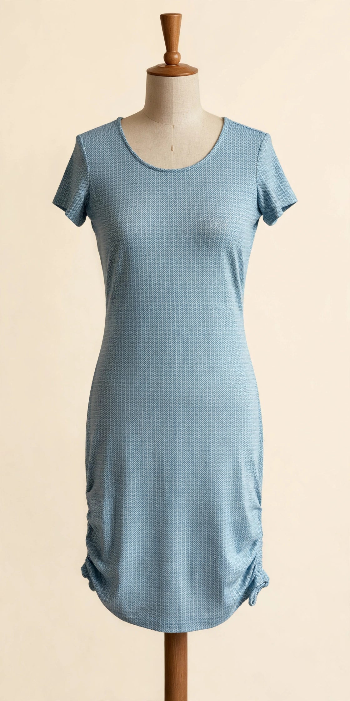 Southern Tide Aqua Herringbone Ruched Side Dress - Size XS