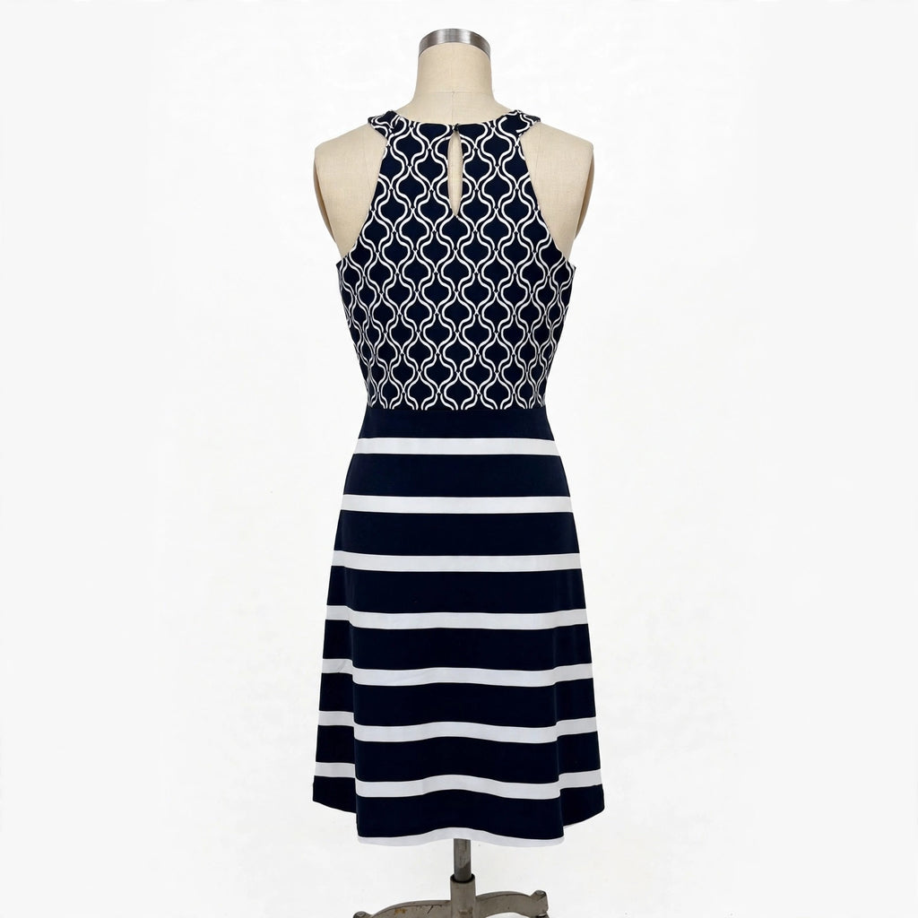 On a dress form