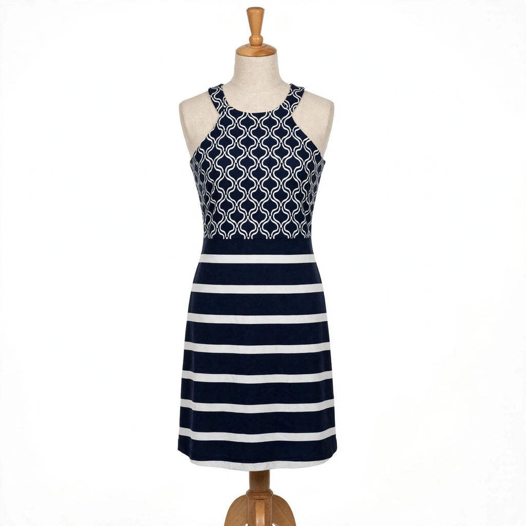 On a dress form