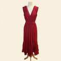 Taylor Red Smocked Maxi Dress - Size S
