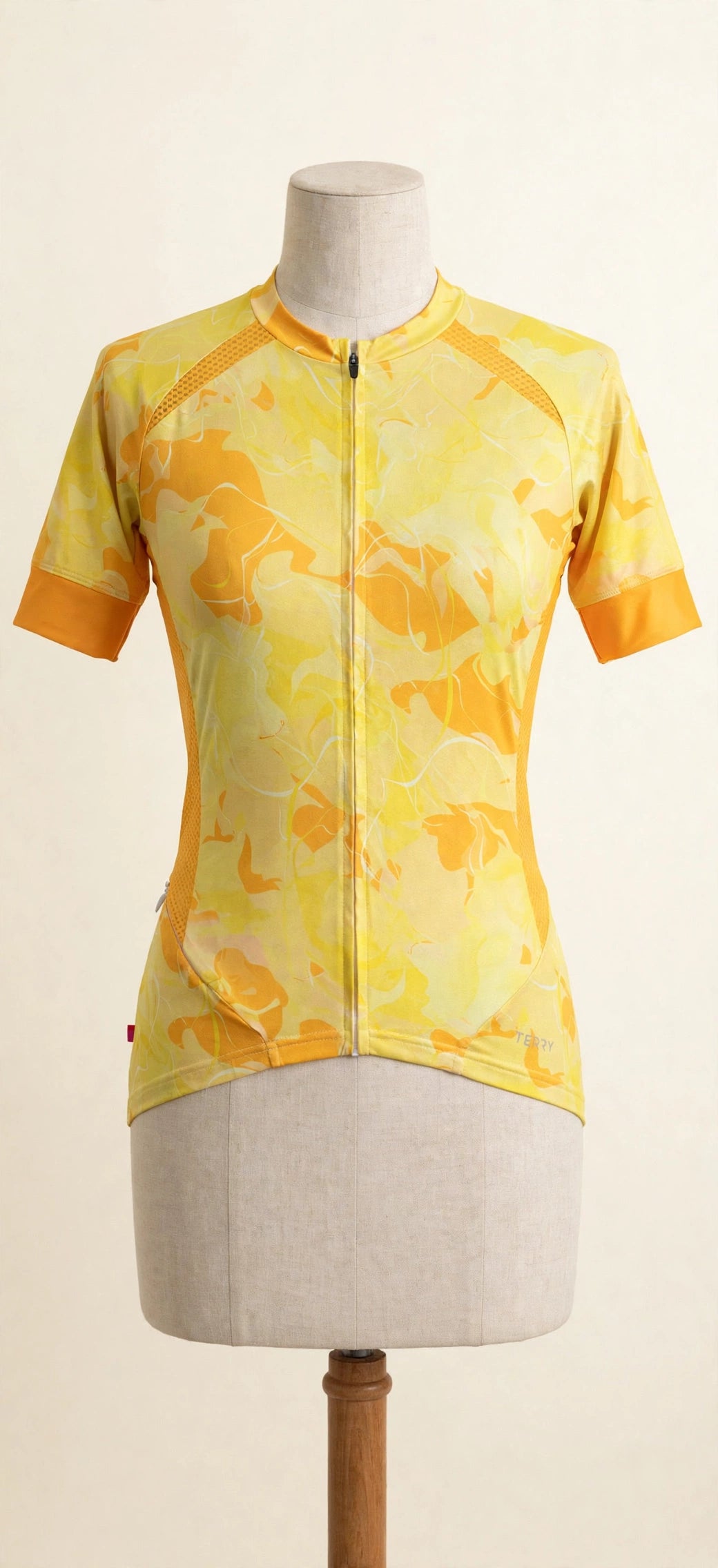 Terry Yellow & Orange Cycling Jersey - Size XS