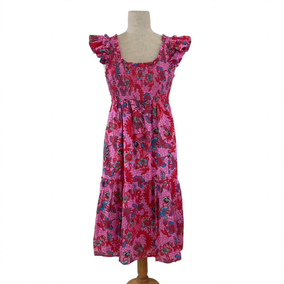 On a dress form