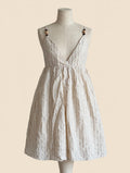 Zara Cream Striped Babydoll Sundress with Beaded Straps - Size S