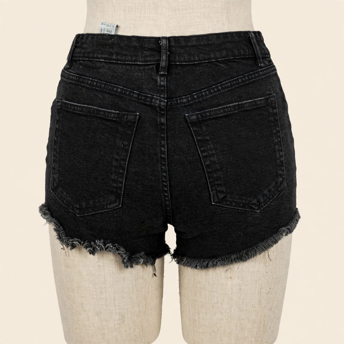 Zara Black Distressed High Rise Denim Shorts - Size 6