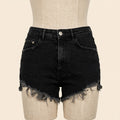 Zara Black Distressed High Rise Denim Shorts - Size 6